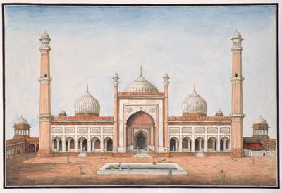 Jummah Musjeed, Delhi, c.1840 by Mazar or Mazhar Ali Khan